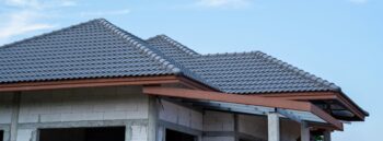 New Tile Roof Of Home With Spanish Tiled Roof At Unfinished Hous